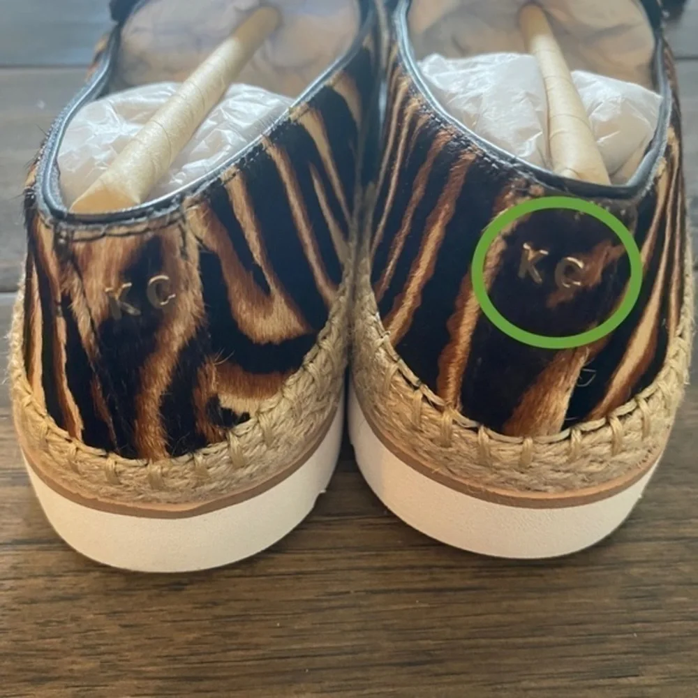 Kenneth Cole Calf Hair Tan Brown Zebra Print Jaxx Loafers NIB Retail $120 FIRM